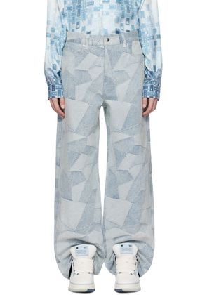 AMIRI Blue Patchwork Jeans