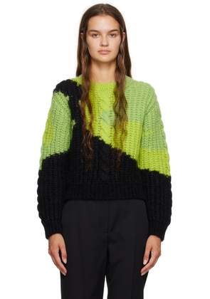 Alexander McQueen Green & Black Intarsia Sweater