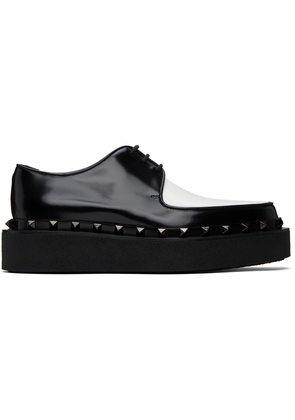 Valentino Garavani Black & White Rockstud M-Way Derbys