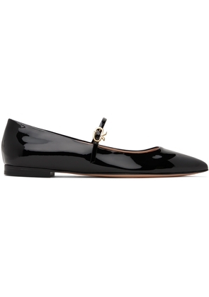 Gianvito Rossi Black Ribbon Jane Ballerina Flats