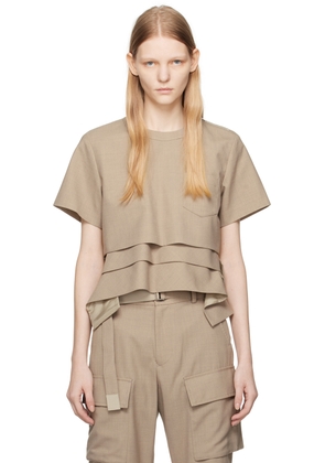 sacai Beige Suiting T-Shirt