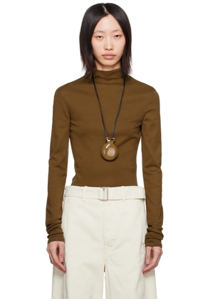 LEMAIRE Brown Rib Turtleneck