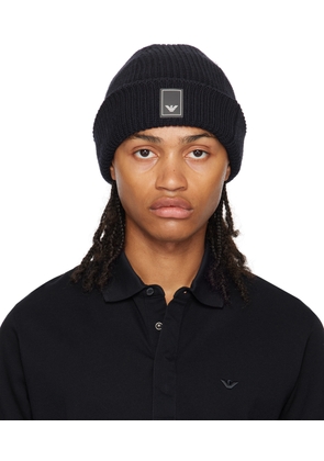 Emporio Armani Navy Ribbed Beanie