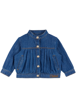 Chloé Baby Blue Pleated Denim Jacket