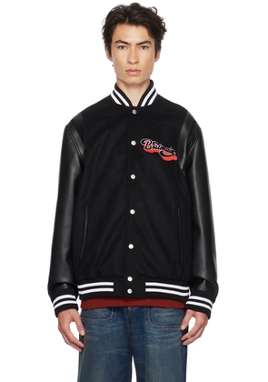 Balmain Black Paneled Bomber Jacket