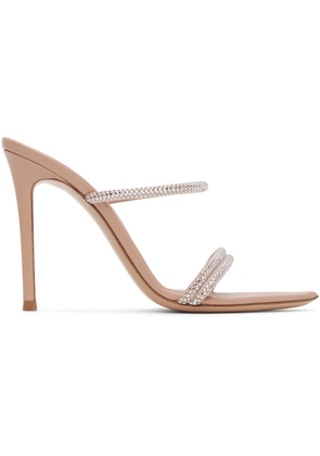 Gianvito Rossi Pink Crystal Heeled Sandals