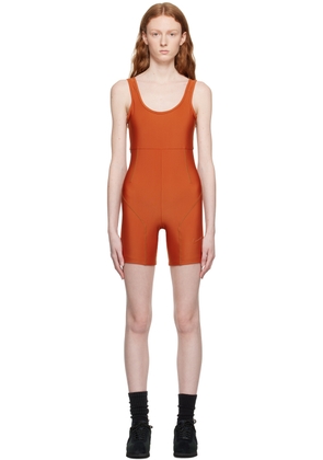 Nike Orange Paneled One-Piece Swimsuit