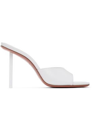 Amina Muaddi White Laura Heeled Sandals