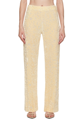 Jil Sander Off-White Flocked Trousers