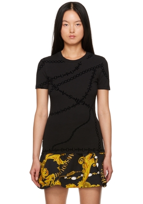 Versace Jeans Couture Black Flocked T-Shirt