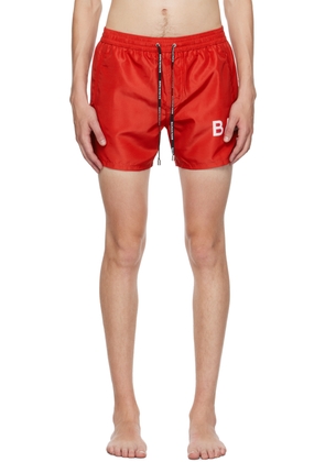 Balmain Red Printed Swim Shorts