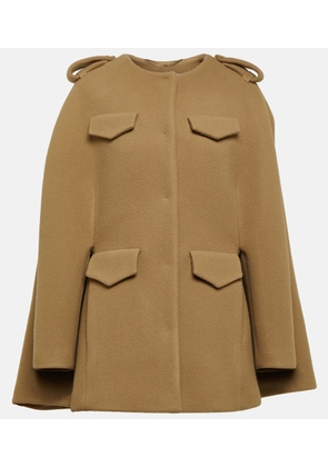 Prada Caped velour peacoat