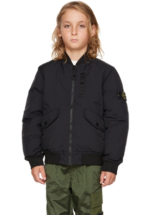 Stone Island Junior Kids Black Down Nylon Jacket