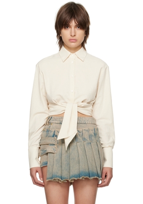 Balmain Off-White Cropped Shirt