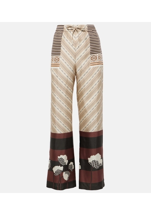 Loewe Printed silk satin pajama pants