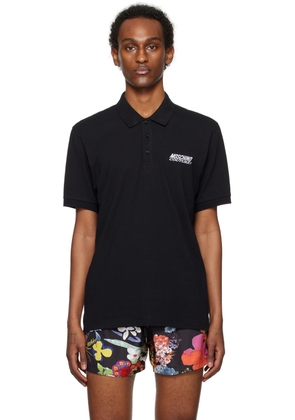 Moschino Black Embroidered Polo