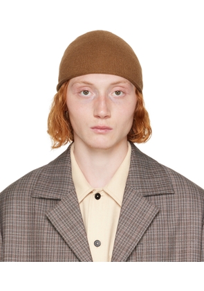 Jil Sander Brown Rolled Edge Beanie