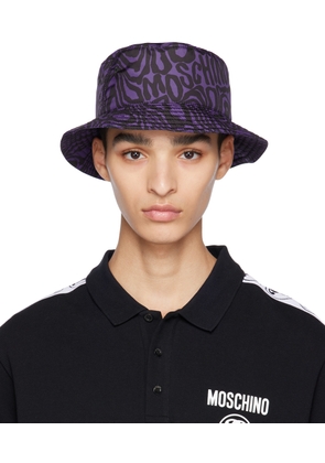 Moschino Purple & Black Graphic Bucket Hat