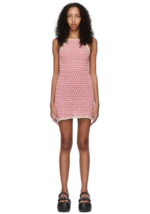 Marco Rambaldi Pink & Beige Cotton Mini Dress