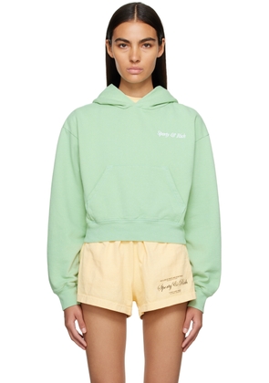 Sporty & Rich Green Cropped Hoodie