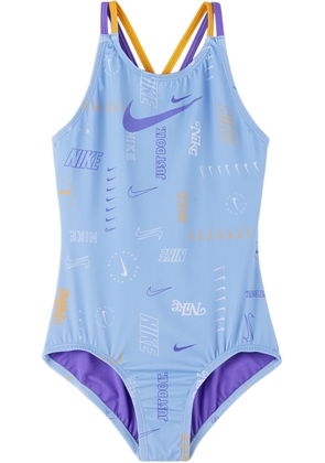 Nike Kids Blue Spiderback Big Kids One-Piece Swimsuit