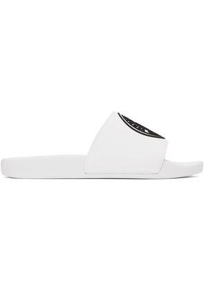 Versace Jeans Couture White V-Emblem Slides