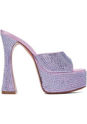 Amina Muaddi Purple Dalida Crystal Heeled Sandals