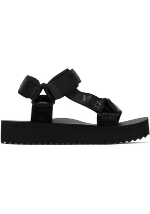 Versace Jeans Couture Black Platform Flat Sandals