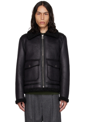 A.P.C. Black Tommy Faux-Shearling Jacket