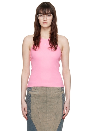 Marine Serre Pink Ribbed Tank Top