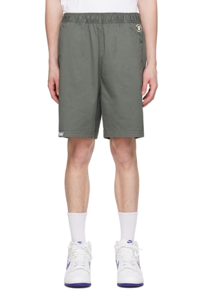 AAPE by A Bathing Ape Khaki Embroidered Shorts