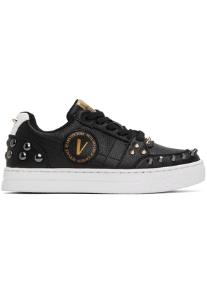 Versace Jeans Couture Black Court 88 Spiked Sneakers