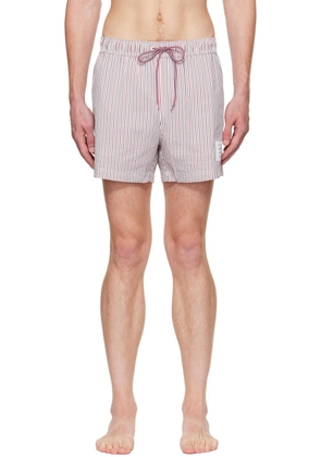 Thom Browne Red & Blue Striped Swim Shorts