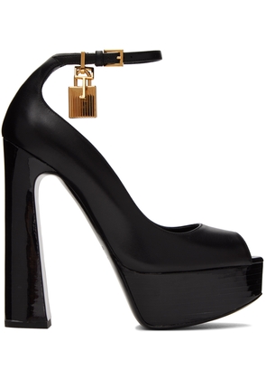 TOM FORD Black Peep Toe Platform Heeled Sandals