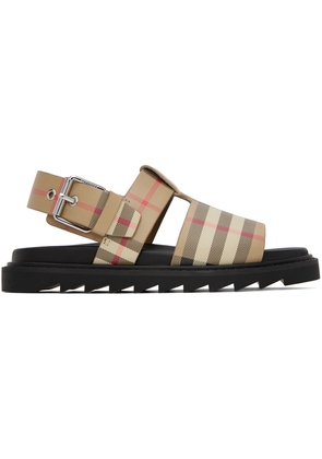 Burberry Kids Beige Vintage Check Sandals