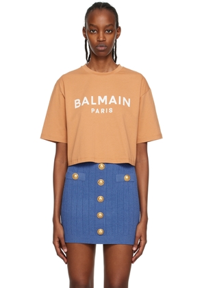 Balmain Brown Cropped T-Shirt