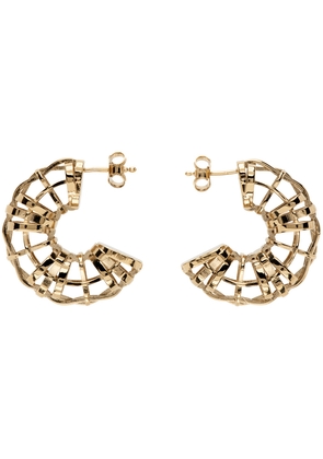 Burberry Gold Check Hoop Earrings