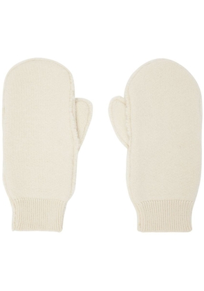 Jil Sander Beige Faux-Fur Mittens