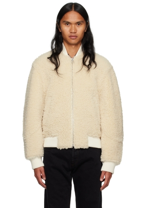 JACQUEMUS Off-White Le Chouchou 'Le Blouson Pilou' Shearling Jacket