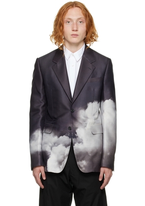 Alexander McQueen Black Graphic Blazer