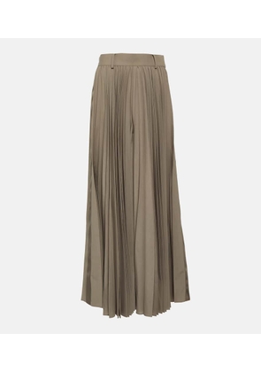 Sacai Pleated high-rise wide-leg pants