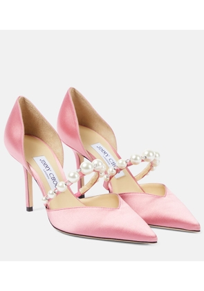 Jimmy Choo Aurelie 85 embellished satin pumps