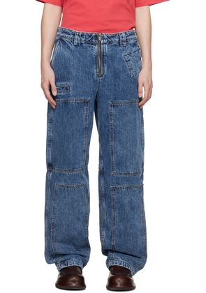 JACQUEMUS Blue Le Raphia 'Le De Nîmes Cargo' Jeans