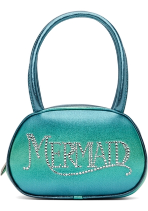 Amina Muaddi Blue Superamini Mermaid Bag