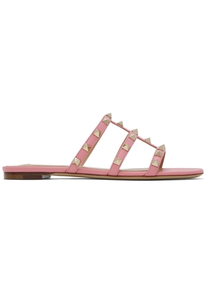 Valentino Garavani Pink Rockstud Flat Sandals