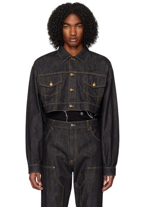 Moschino Black Cropped Denim Jacket