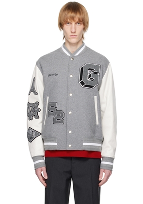 Givenchy Gray & White Varsity Bomber Jacket