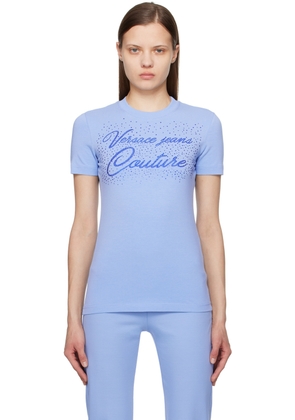 Versace Jeans Couture Blue Crystal-Cut T-Shirt