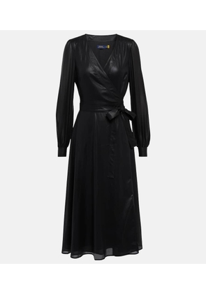 Polo Ralph Lauren Lamé wrap midi dress