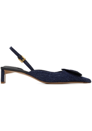 JACQUEMUS Blue Le Raphia 'Les Chaussures Duelo' Heels